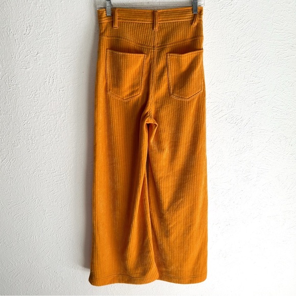 Urban Outfitters Lena Chenille Wide Leg Pant Pumpkin Orange Sz 4 - Picture 3 of 6